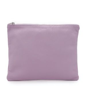 BAGGU flat leather pouch in lavender